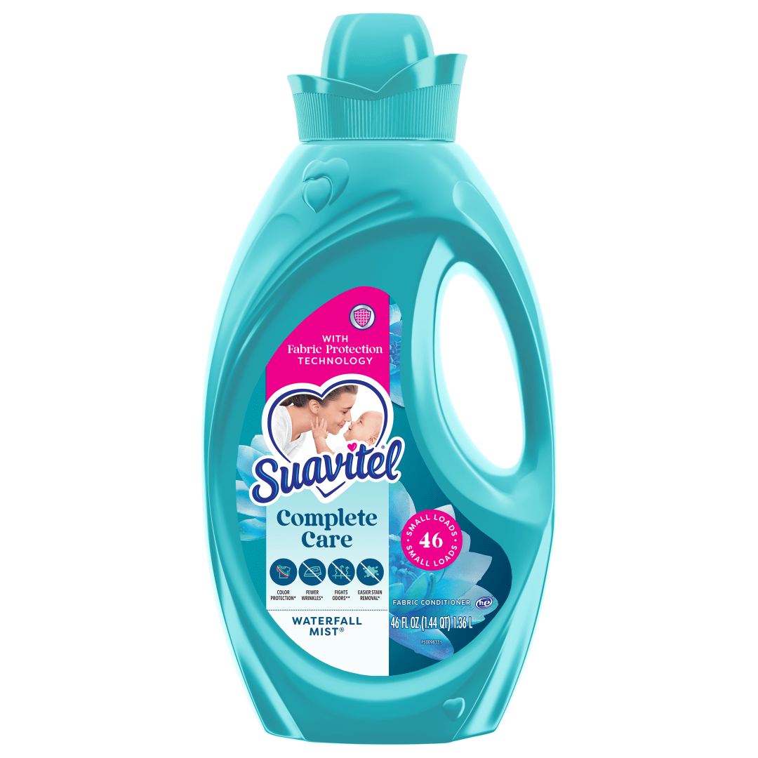 Suavitel Complete Liquid Fabric Softener, Fabric Conditioner, HE Compatible, 46 Small Loads, Waterfall Mist Scent, 46 fl oz Bottle