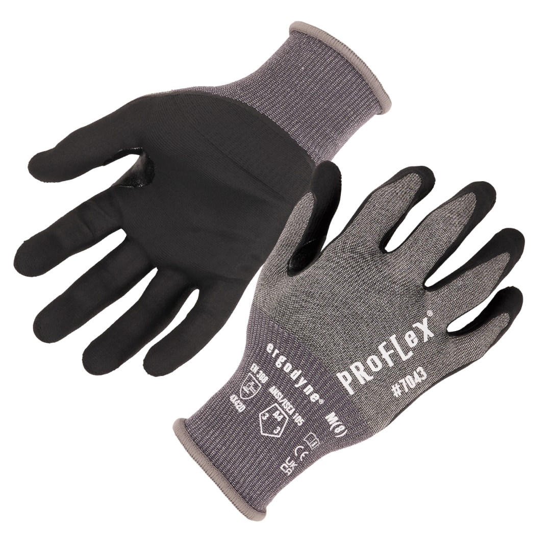 7043 1-pair 2XL Gray ANSI/ISEA 105-2016 A4 CR Gloves - Nitrile - 18g