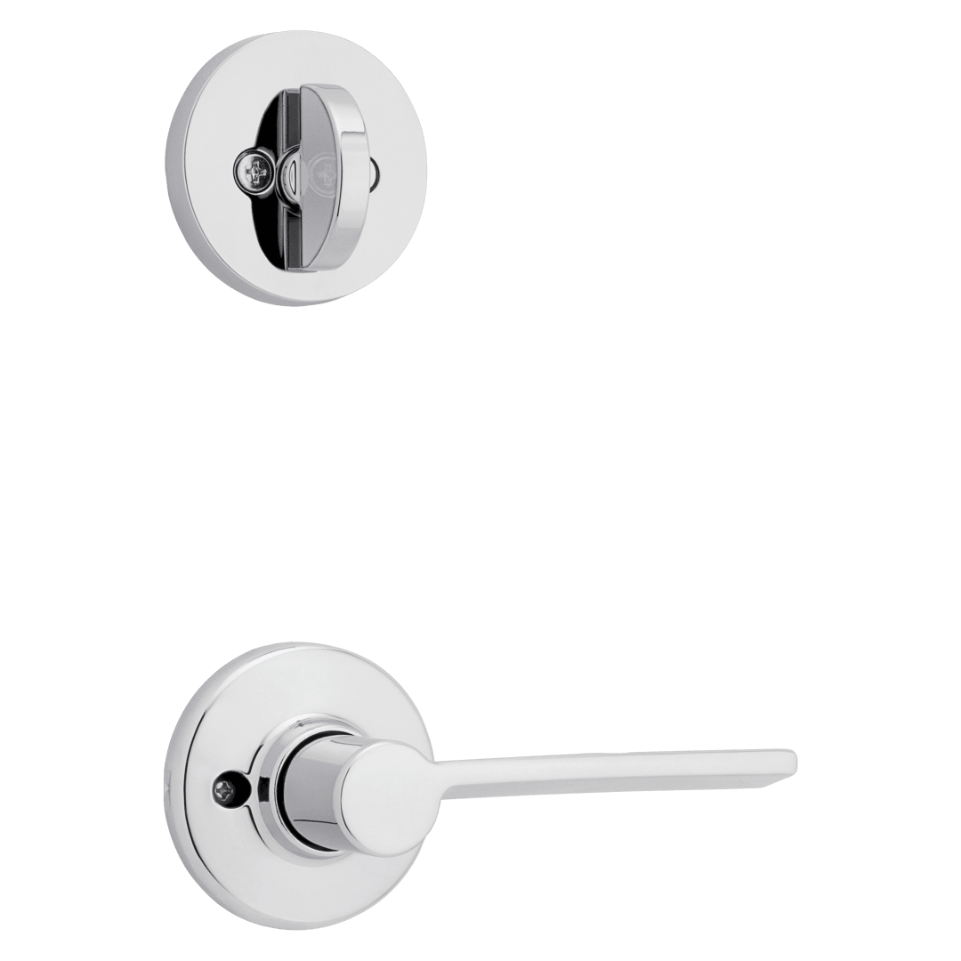 966 Single Cylinder Interior Pack w/ Left-Handed Round Rose Ladera Lever Handlesets in Polished Chrome