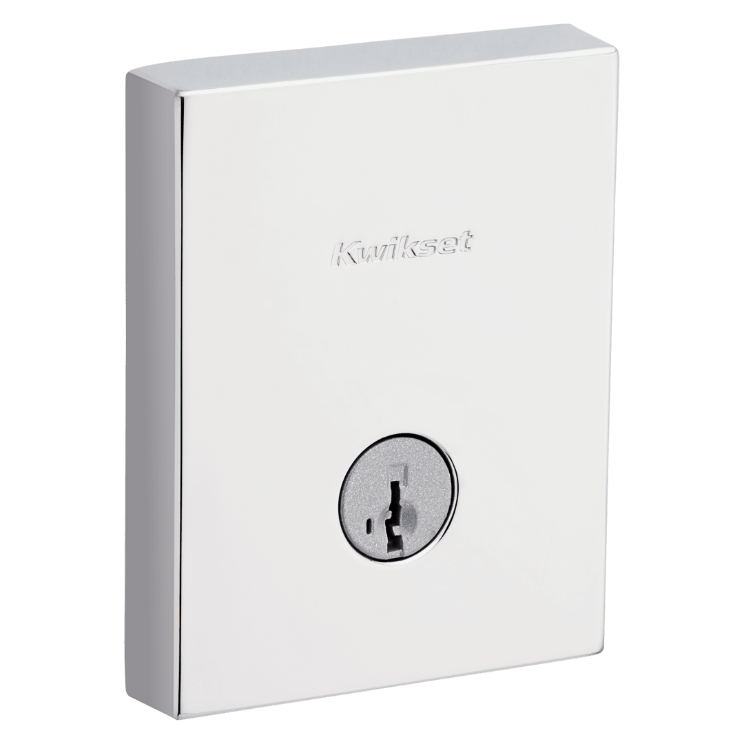 San Clemente Single Cylinder Deadbolt in Polished Chrome featuring SmartKey Security