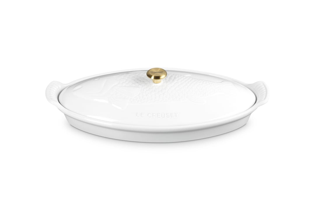 Stoneware Heritage Fish Baker, 1.7 qt. - White