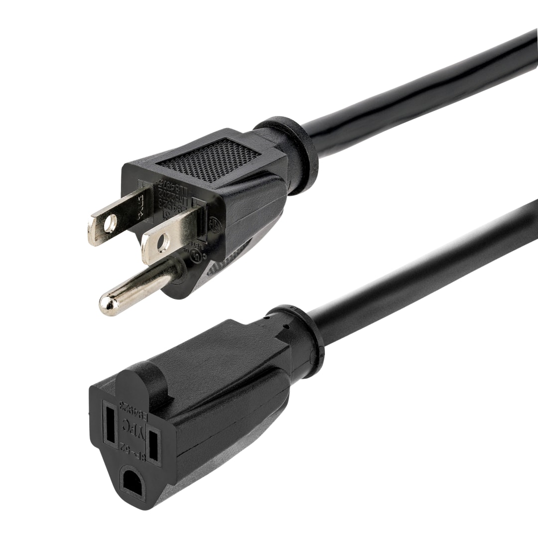 5-15R to 5-15P 6ft 14AWG Power Cord Extension