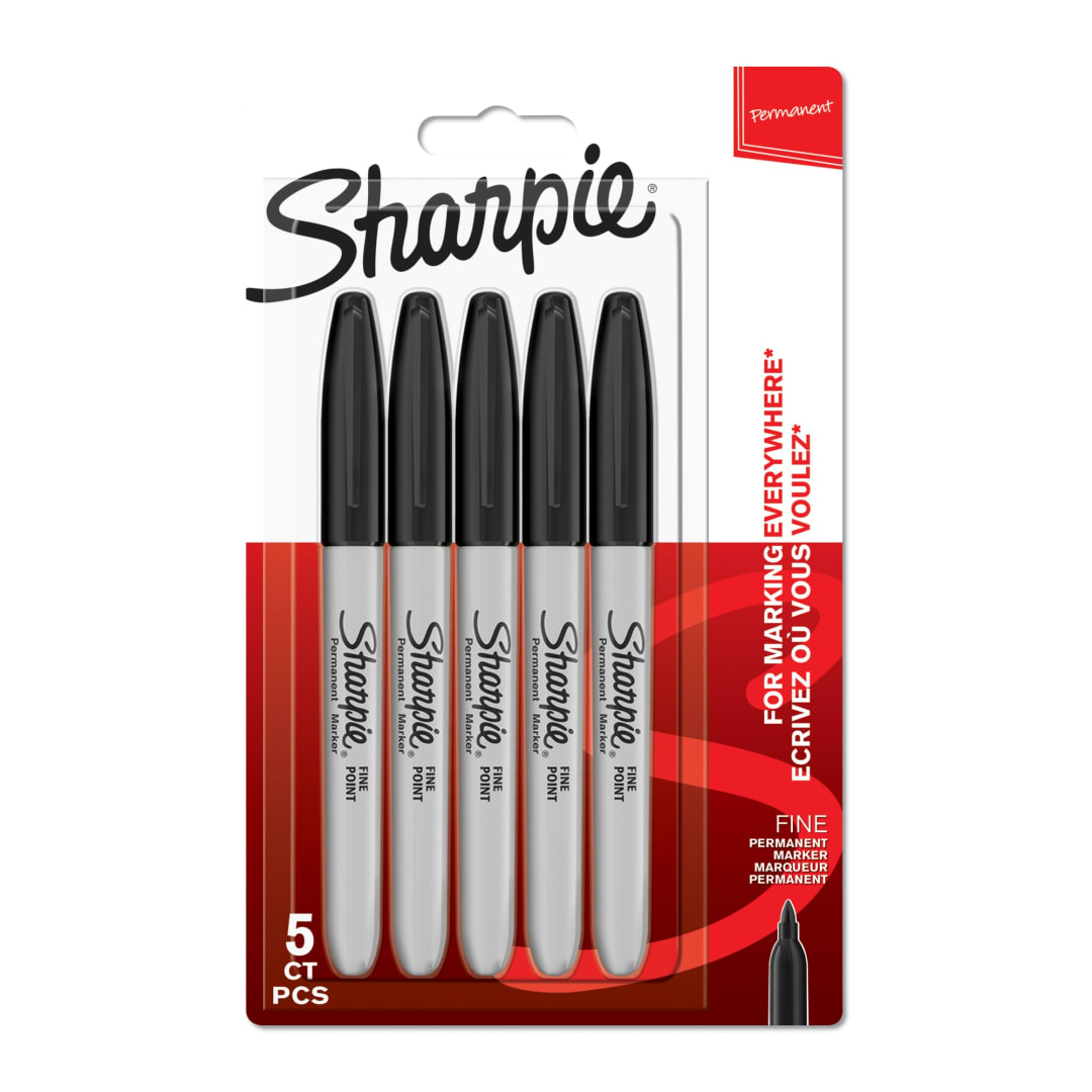Sharpie® Permanent Markers | Fine Point | Black | 5 Count