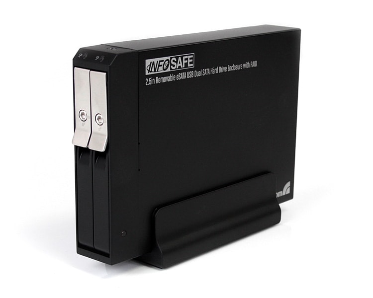 2.5in Removable eSATA USB Dual SATA Hard Drive Enclosure w/ RAID