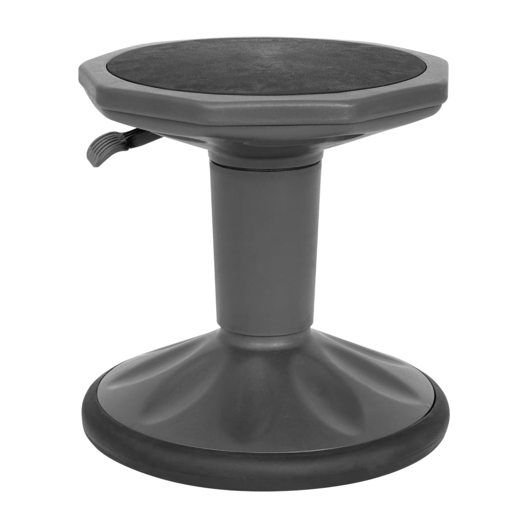 Carter Adjustable Height Kids Flexible Active Stool for Classroom and Home with Non-Skid Bottom in Gray, 14" - 18" Seat Height