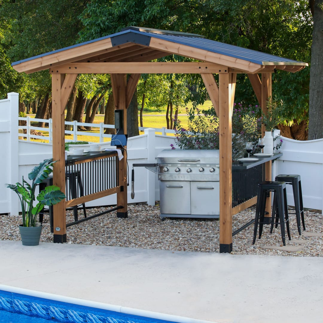 Granada Grill Gazebo With Outdoor Bar