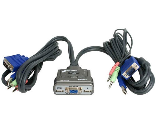 Full USB 2 port Built-on Cable KVM