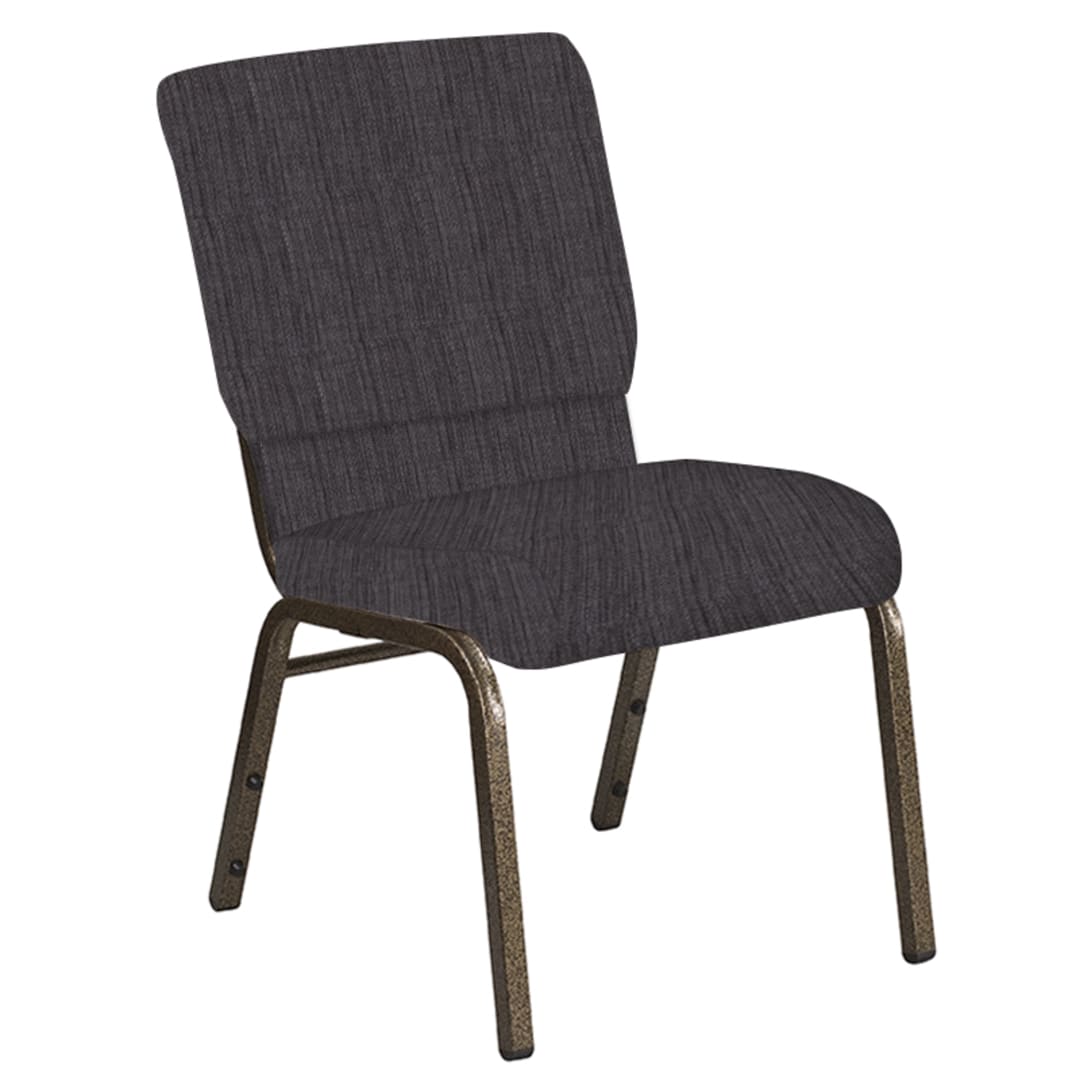 18.5''W Church Chair in Sammie Joe Chocolate Fabric - Gold Vein Frame