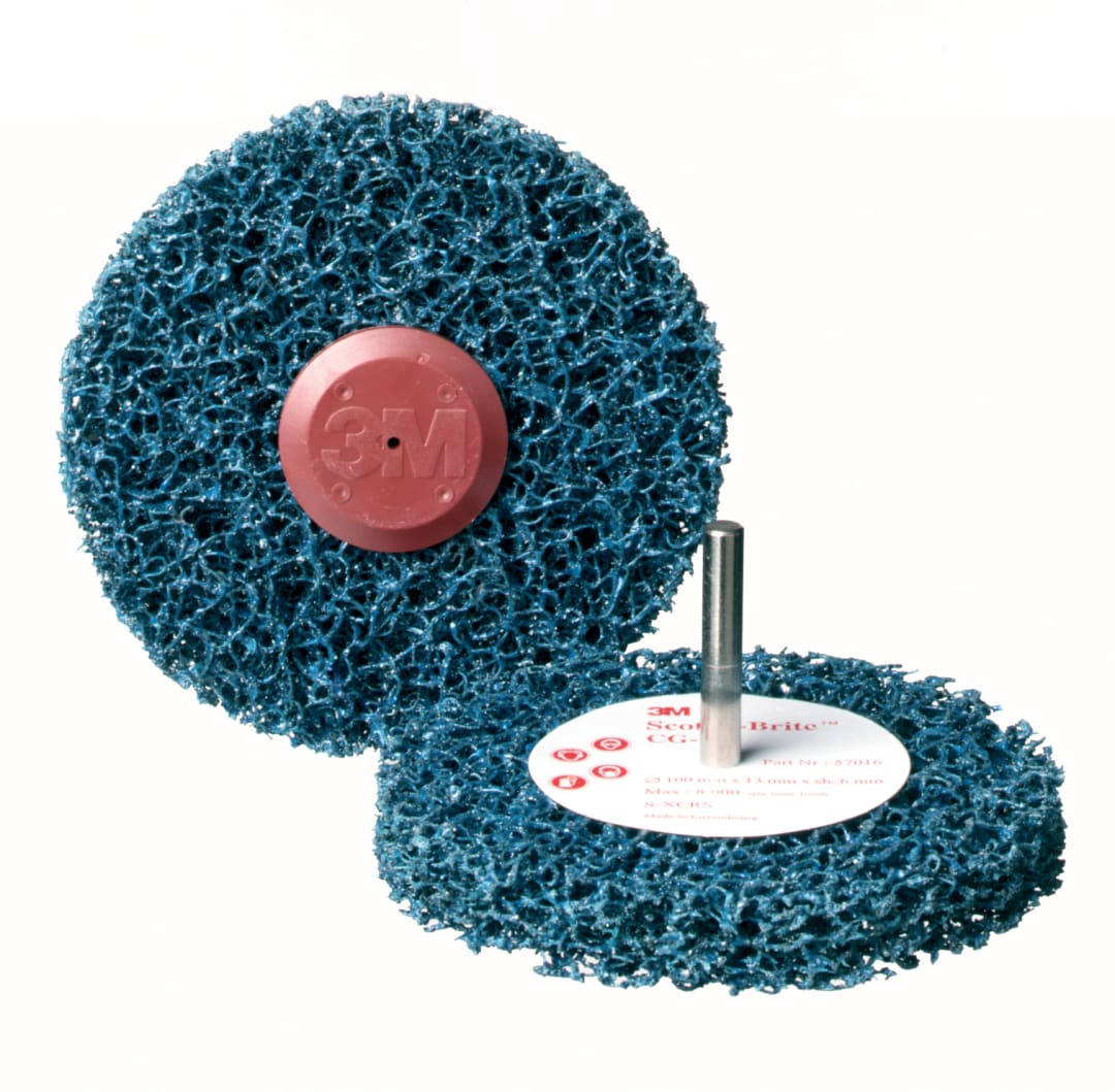 3M™ CG-ZS disc with shaft, blue, 61165, 100 mm x 13 mm x 6,