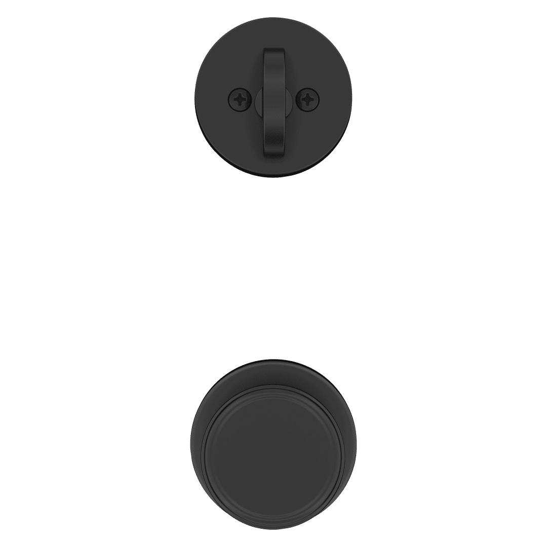 Single Cylinder Interior Pack w/ Round Rose Maven Knob for Weiser Handlesets in Matte Black
