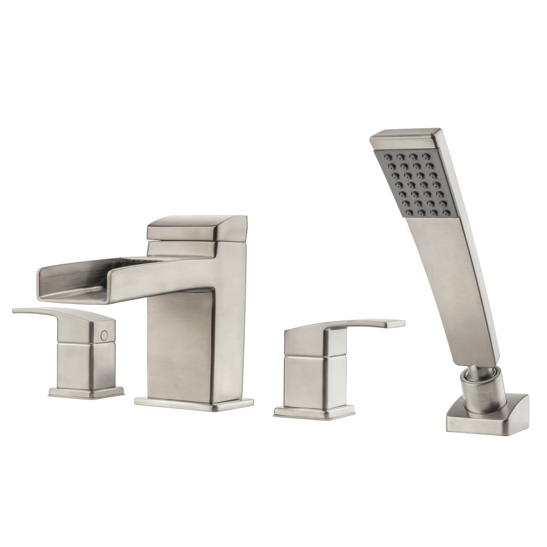 Kenzo Waterfall Roman Tub Trim Kit w/Handshower in Brushed Nickel