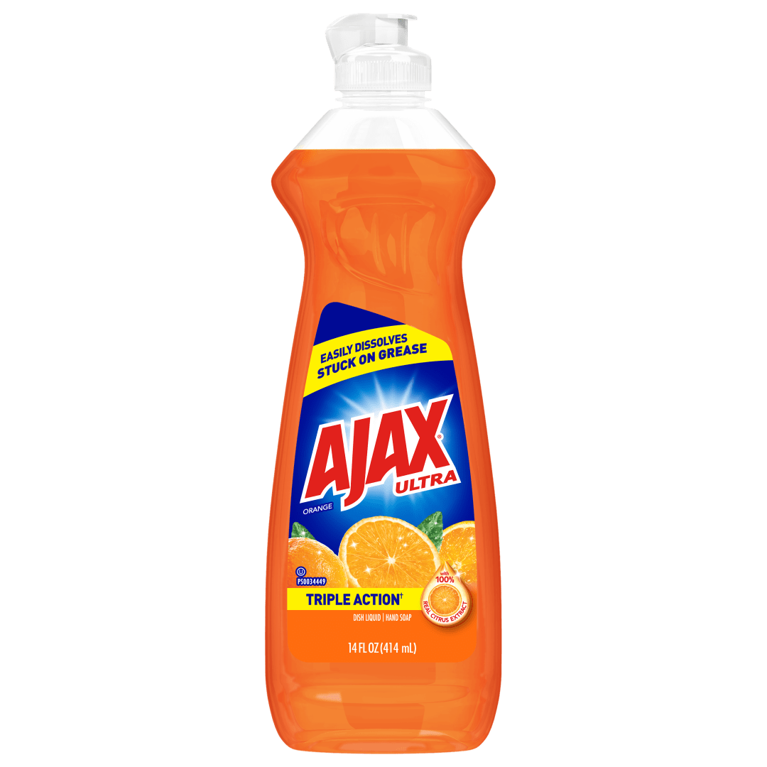 Ajax Ultra Triple Action Liquid Dish Soap, Orange - 14 Fluid Ounce
