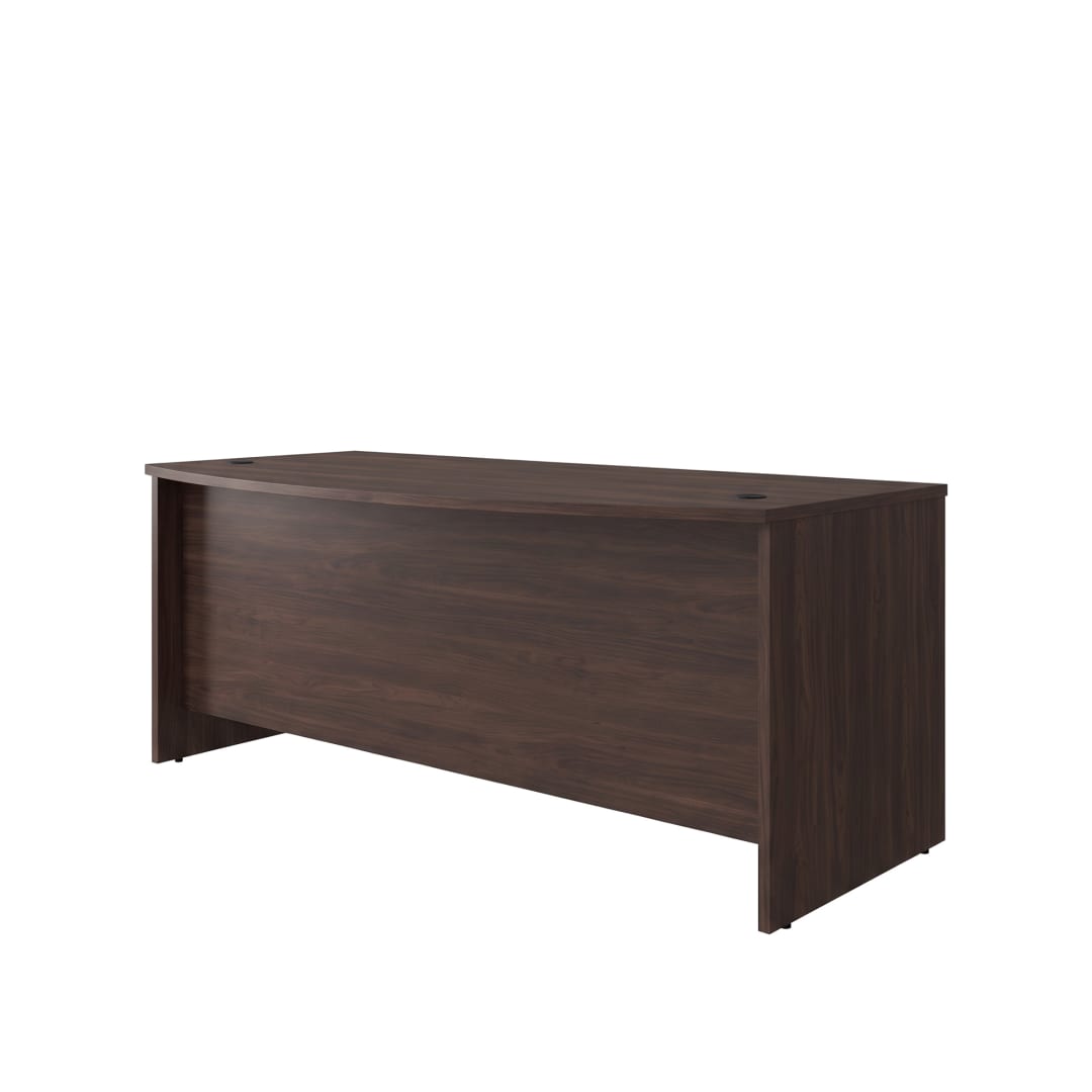 Cornerstone 71"W x 35.5"D Executive Bow Front Desk, Espresso