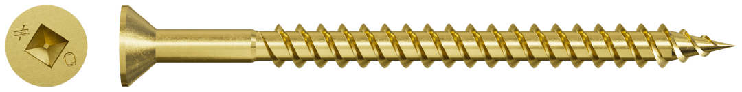 Simpson Strong-Tie WSCT212S WSCT Roofing Tile Screw (Collated) — #8 x 2-1/2 in. #3 Square, Flat Head, Zinc (1500-Qty)