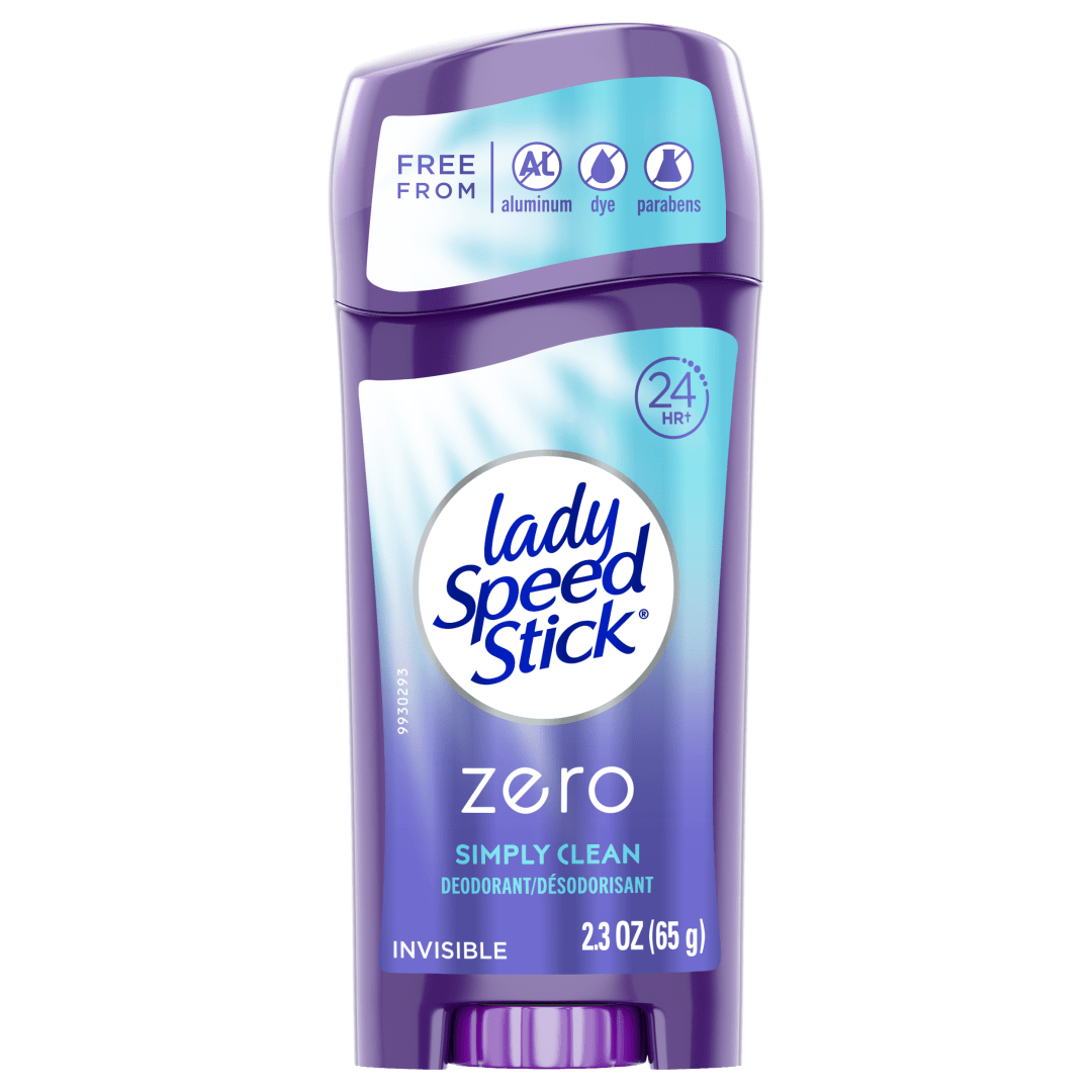 Lady Speed Stick Zero Deodorant Stick, Simply Clean, 2.3oz / 65g