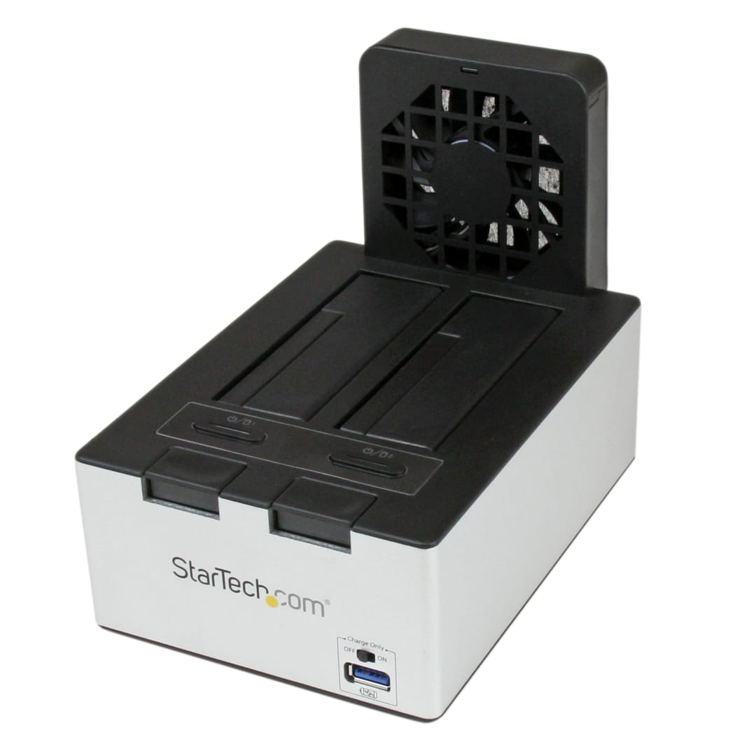 USB 3.0 Dual SATA HDD Dock w/ Fast Charge Hub/UASP