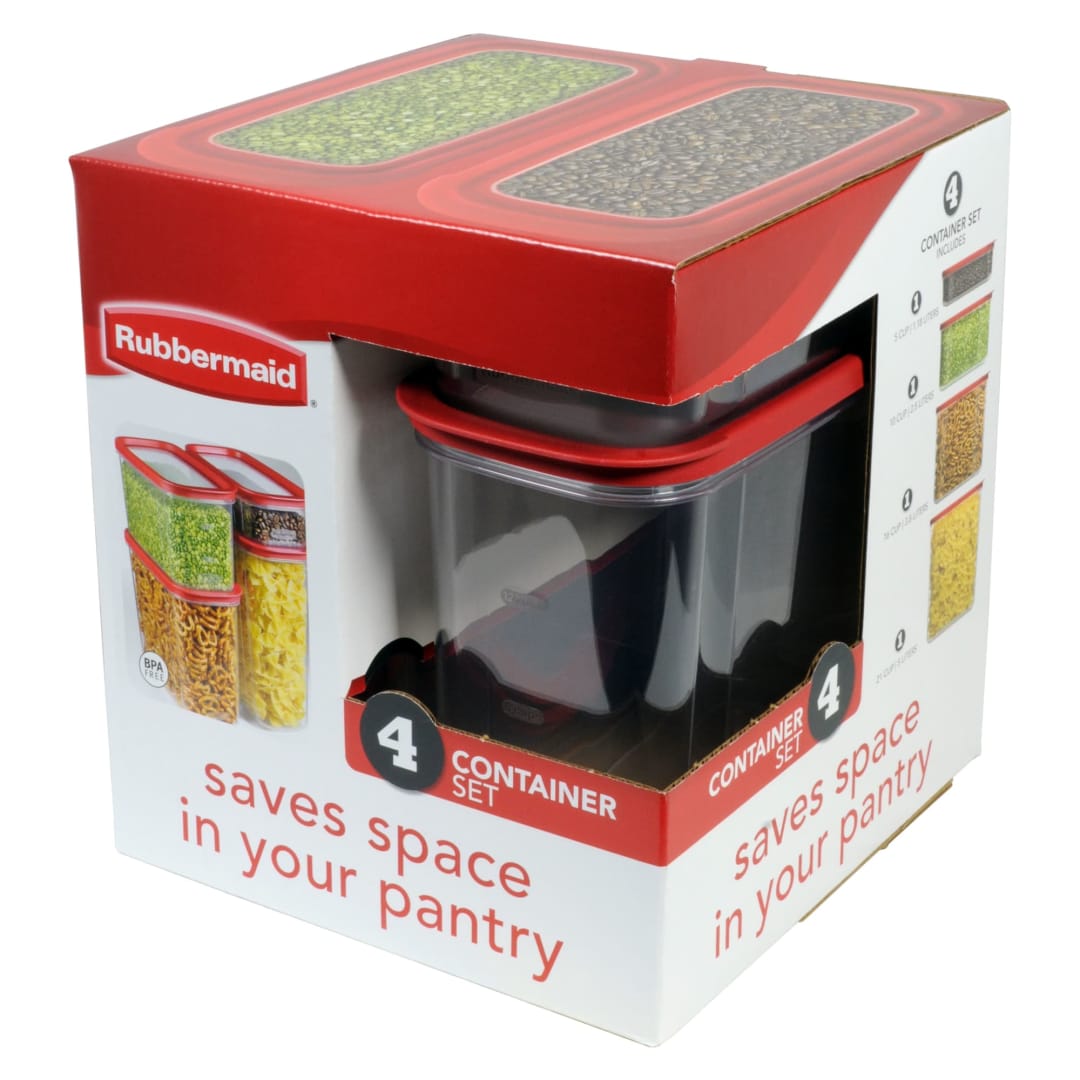 Rubbermaid® Modular Canisters, Food Storage Containers, Racer Red, 8 Piece Set