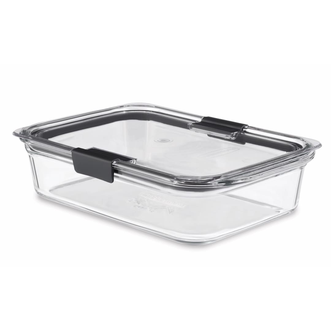Rubbermaid® Brilliance™ Glass Food Storage Container, 8-Cup Food Container with Lid (2 Pieces Total), BPA Free and Leak Proof