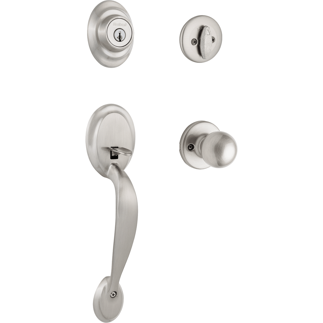 Dakota Single Cylinder Handleset w/Polo Knob featuring SmartKey Security™ in Satin Nickel