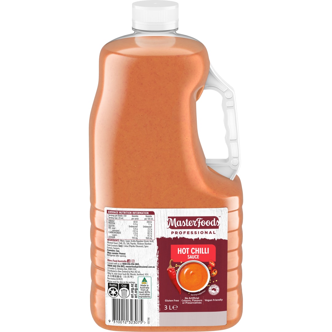 MASTERFOODS Chilli Sauce 3L Bulk Jar
