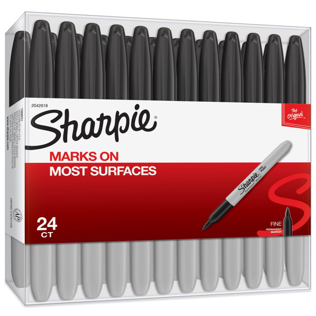 SHARPIE 24CT FINE BLACK BOX
