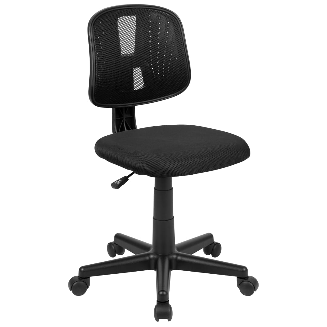 Flash Fundamentals Mid-Back Black Mesh Swivel Task Office Chair with Pivot Back