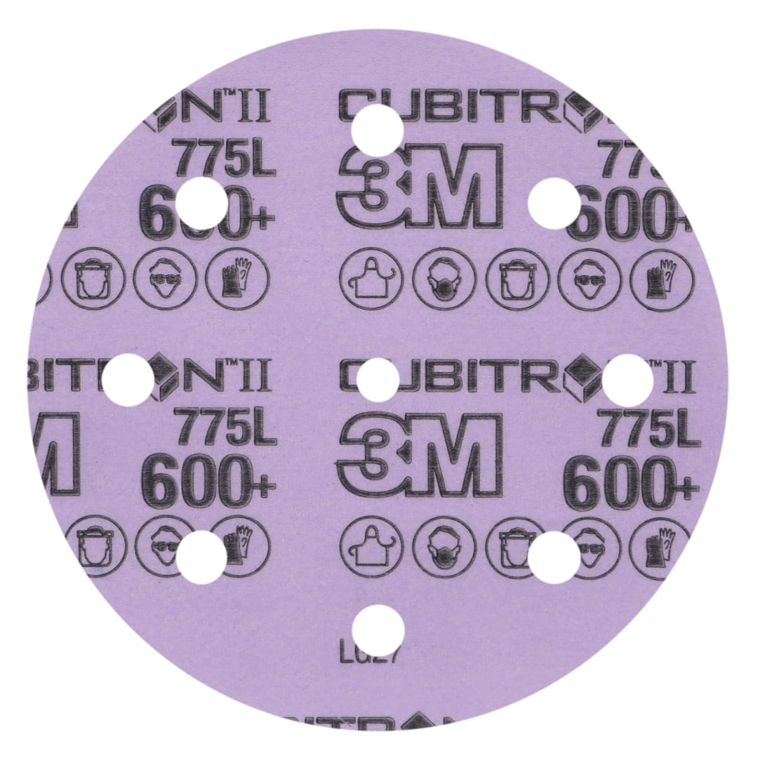 3M™ Cubitron™ II Hookit™ 775L Film Disk, 600+ 3MIL, 125 mm, 8HL, Die 500KE