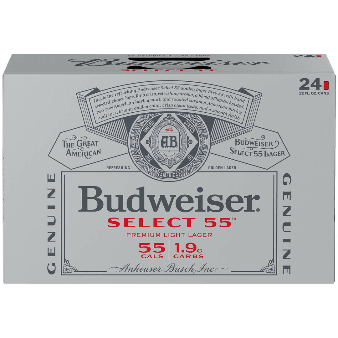 Budweiser Select 55 Light Beer, 24 Pack 12 fl. oz. Cans, 2.4% ABV