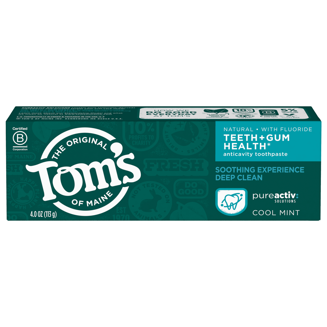 Tom's of Maine PureActiv Teeth + Gum Health* Anticavity Natural Toothpaste With Fluoride 4 oz.