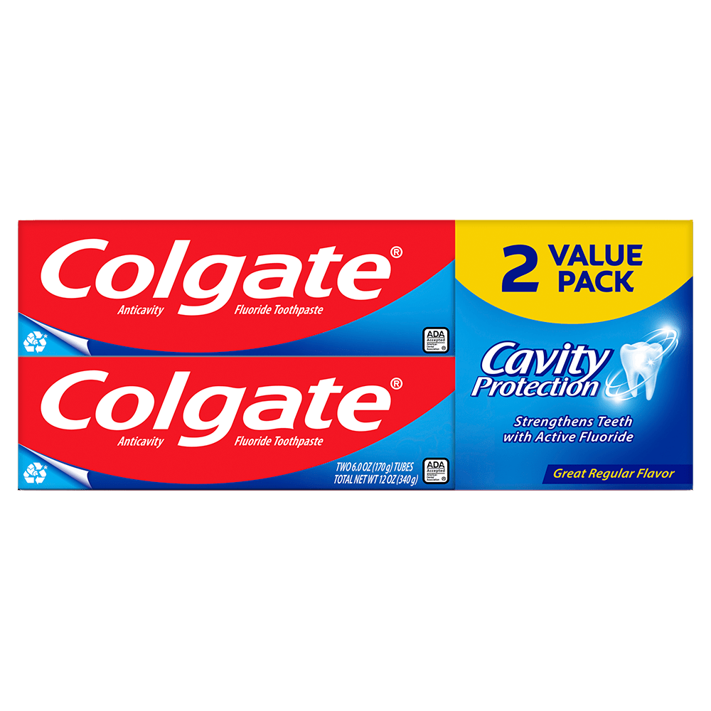 Colgate Cavity Protection Toothpaste with Fluoride - 6 Ounce (Pack of 2)