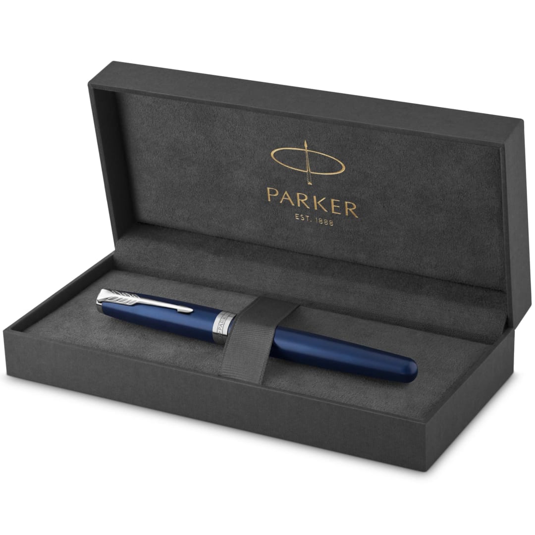 Parker Sonnet RollerBall® Pen | Blue Lacquer with Palladium Trim | Fine Point Black Ink | Gift Box