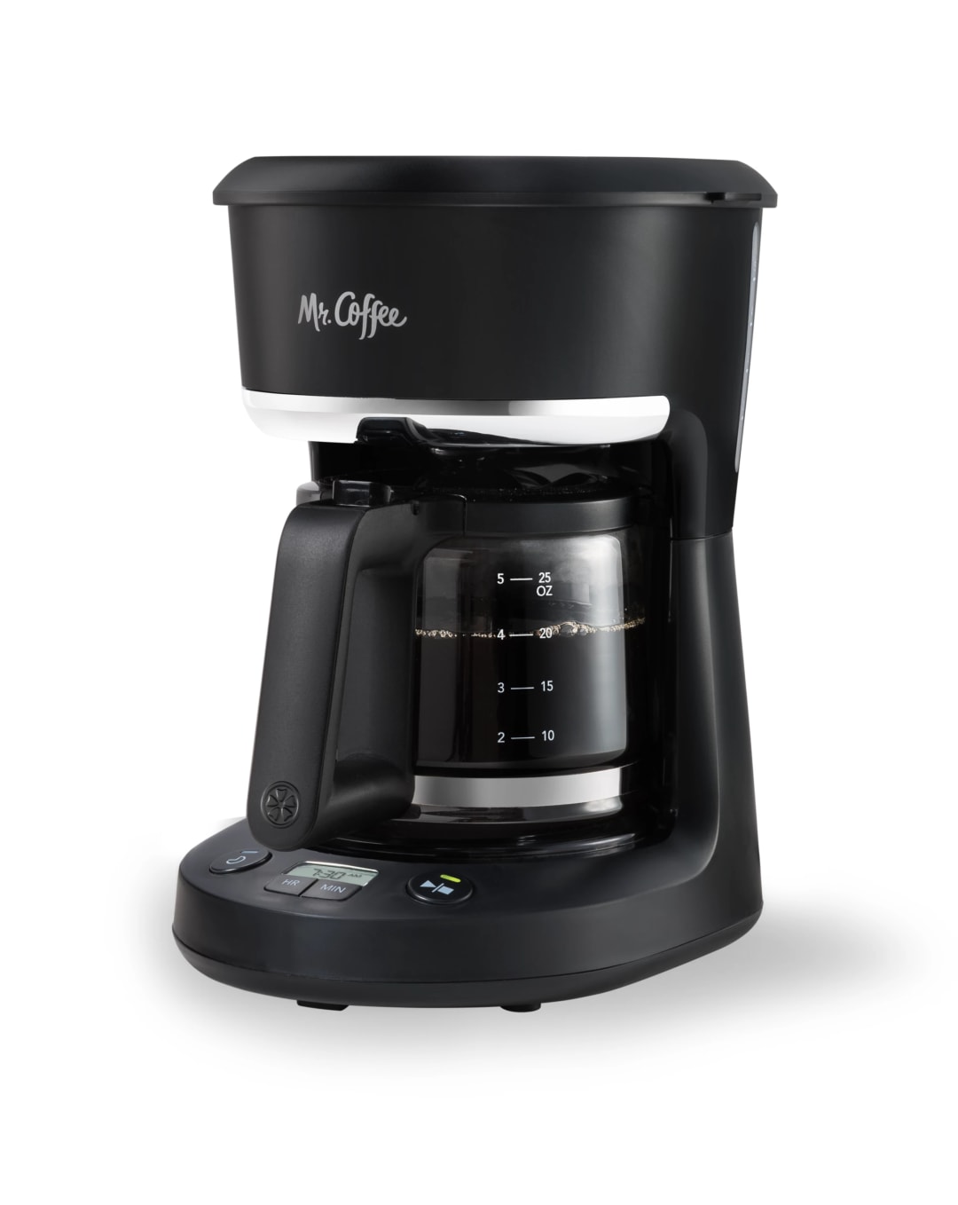 Mr. Coffee® 5-Cup Programmable Coffee Maker, 25 oz. Mini Brew, Space-Saving Coffee Machine, Black