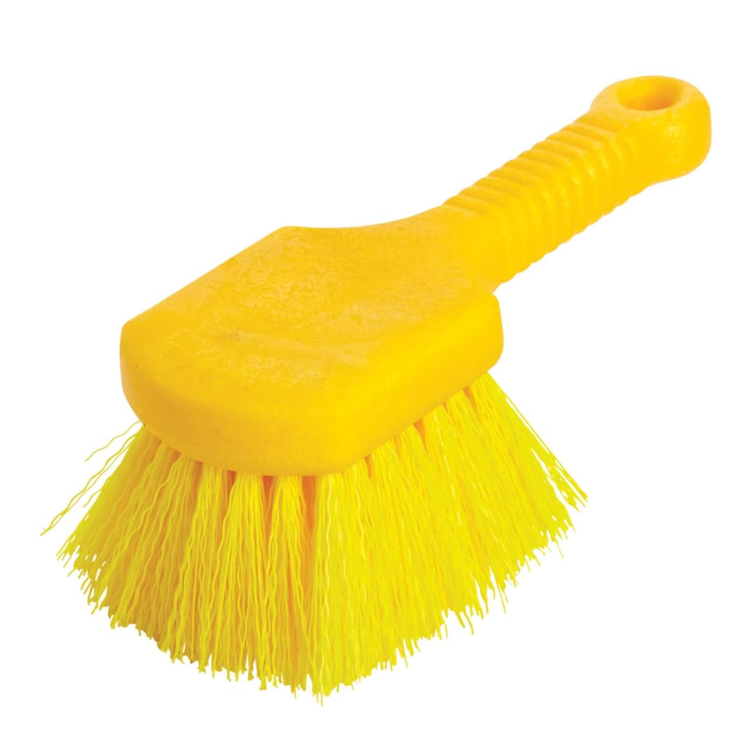 8" Utility Brush, Plastic Handle, Synthetic Fill, Yellow