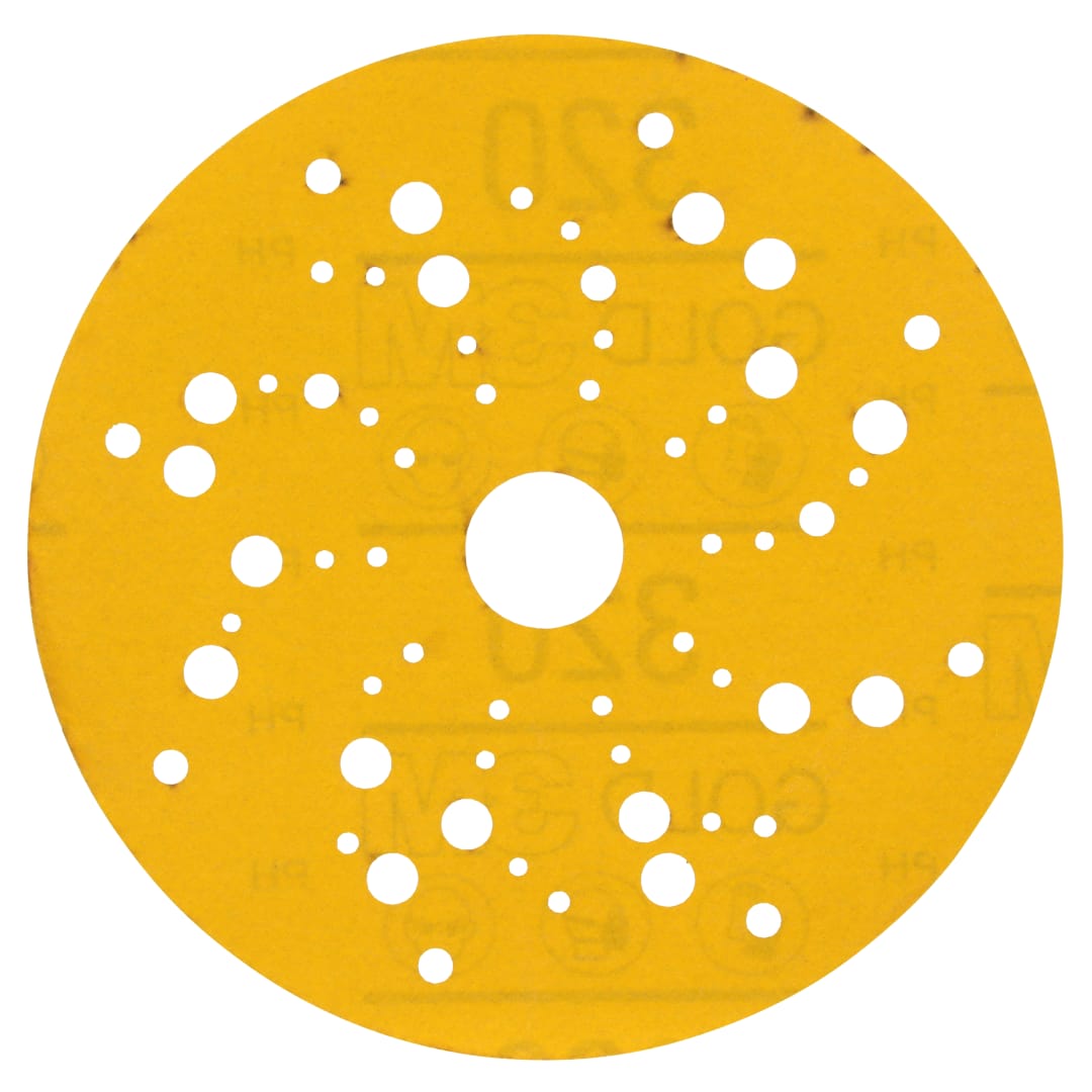 3M™ Hookit™ 288U Sarı Delikli Zımpara, 125 mm, Çok Delikli, 320, 53024