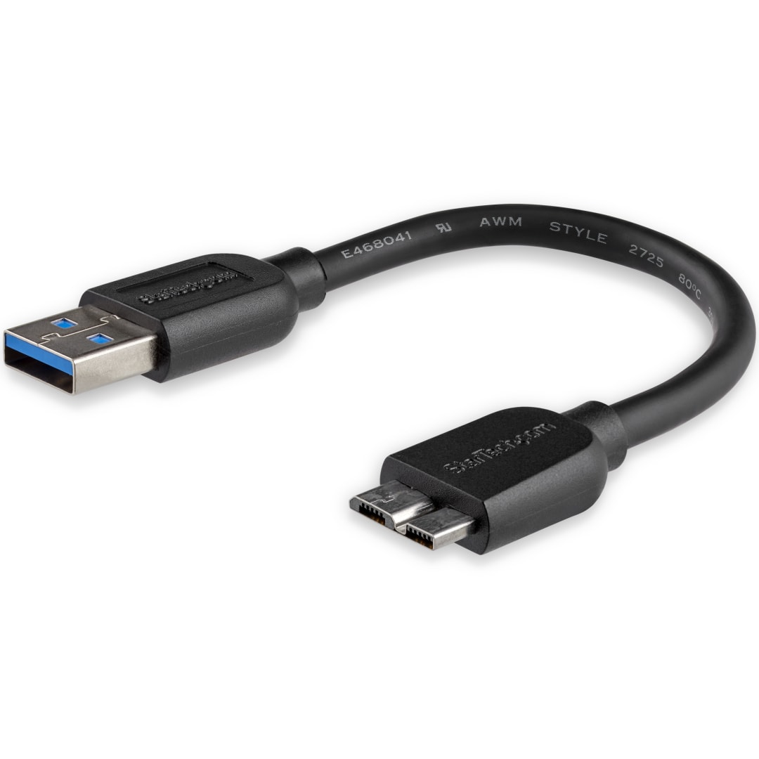 6 Short Slim USB 3 0 Micro B Cable A to Micro B