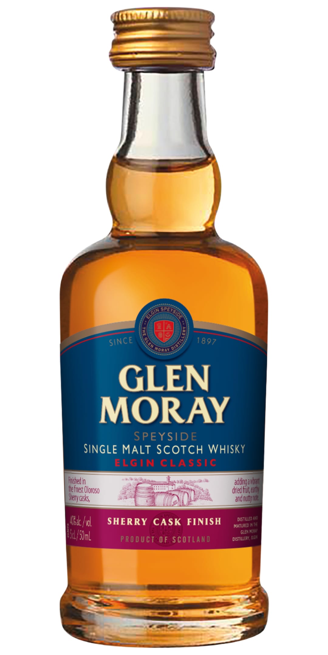 Glen Moray Cask Finish Single Malt Scotch Whisky 50ml 80 Proof