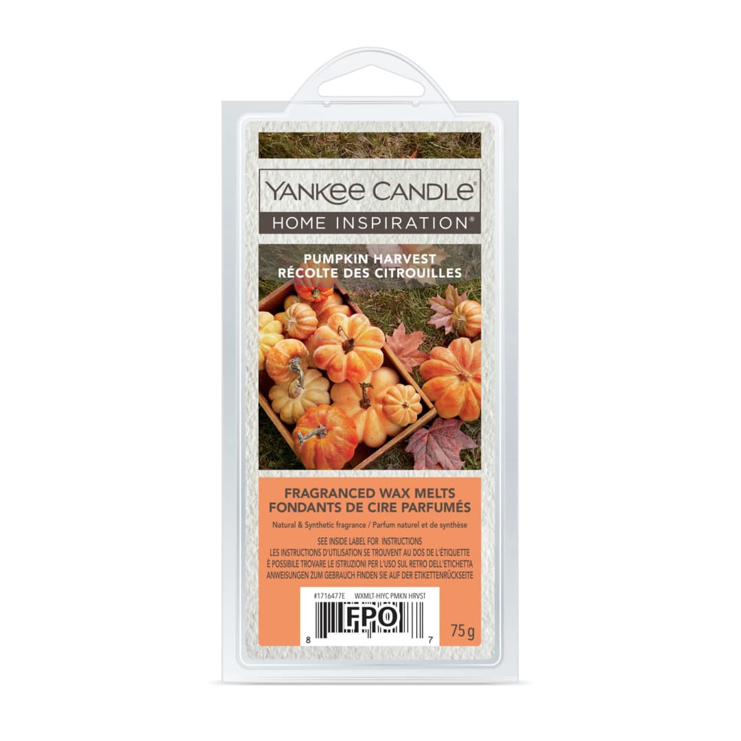 Yankee Candle® Home Inspiration Scented Wax Melts | Pumpkin Harvest | Up to 4 Hours of Fragrance | Perfect Gifts for Women | 3 Count