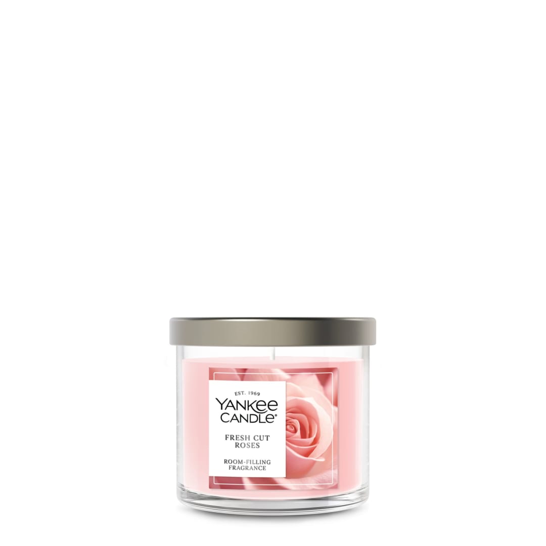 Yankee Candle® Small Tumbler Scented Candle with up to 40 Hour Burn Time, Premium Plant Wax Blend for Consistent Burn, 4.3 oz Tumbler Candle with Room Filling Fragrance, Fresh Cut Roses