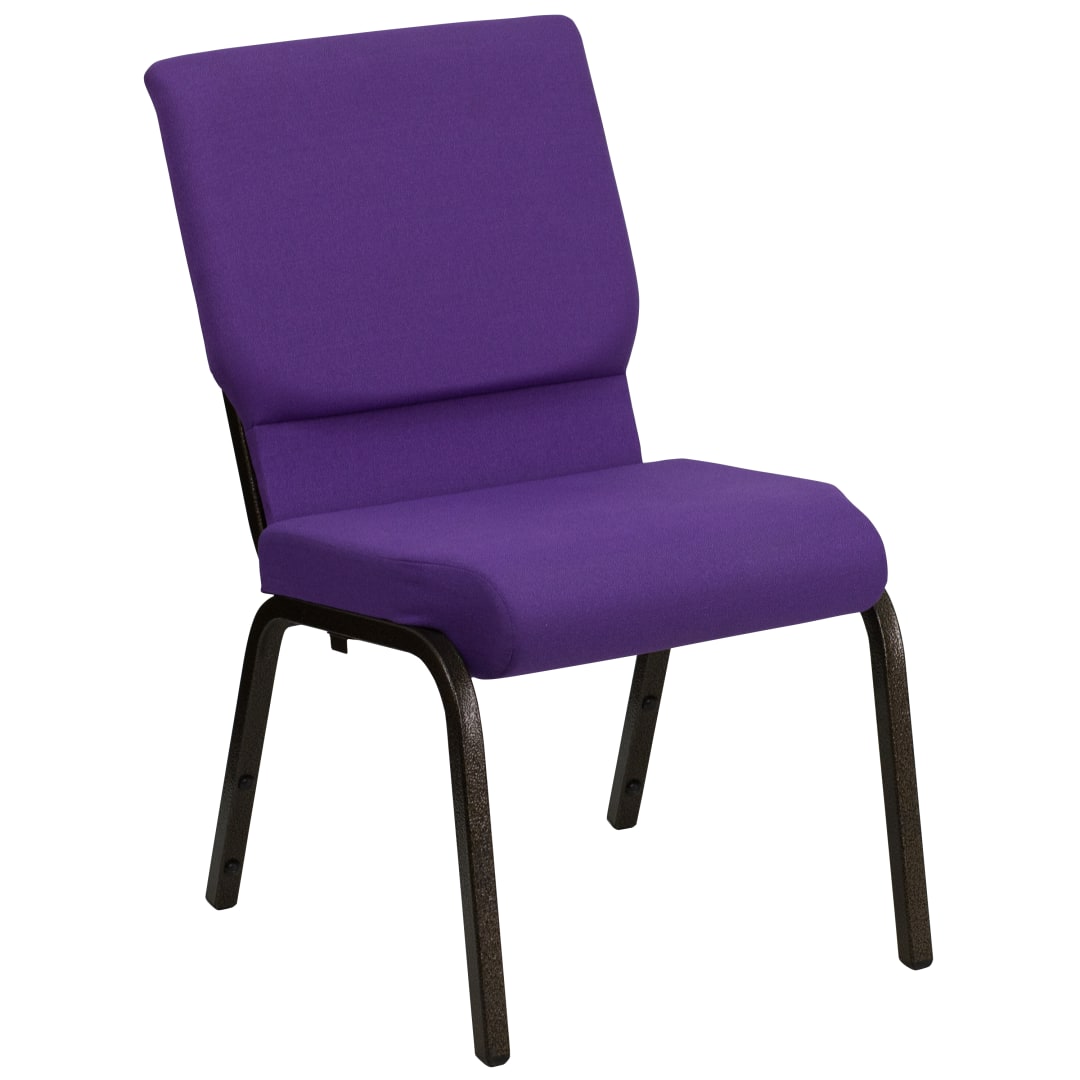 HERCULES Series Auditorium Chair - Stacking Padded Chair - 19inch Wide Seat - Purple Fabric/Gold Vein Frame
