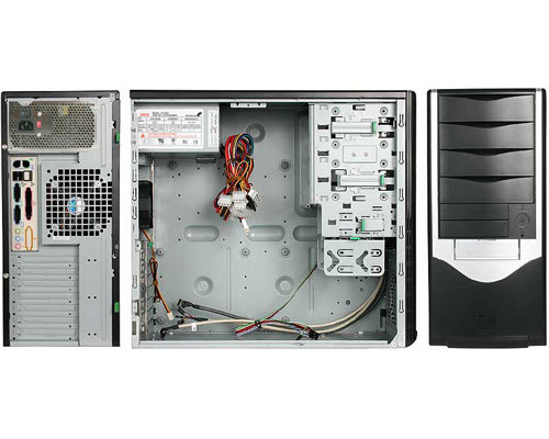 8 Bay ATX PRO2 PC Case with 380W Power Supply - Black