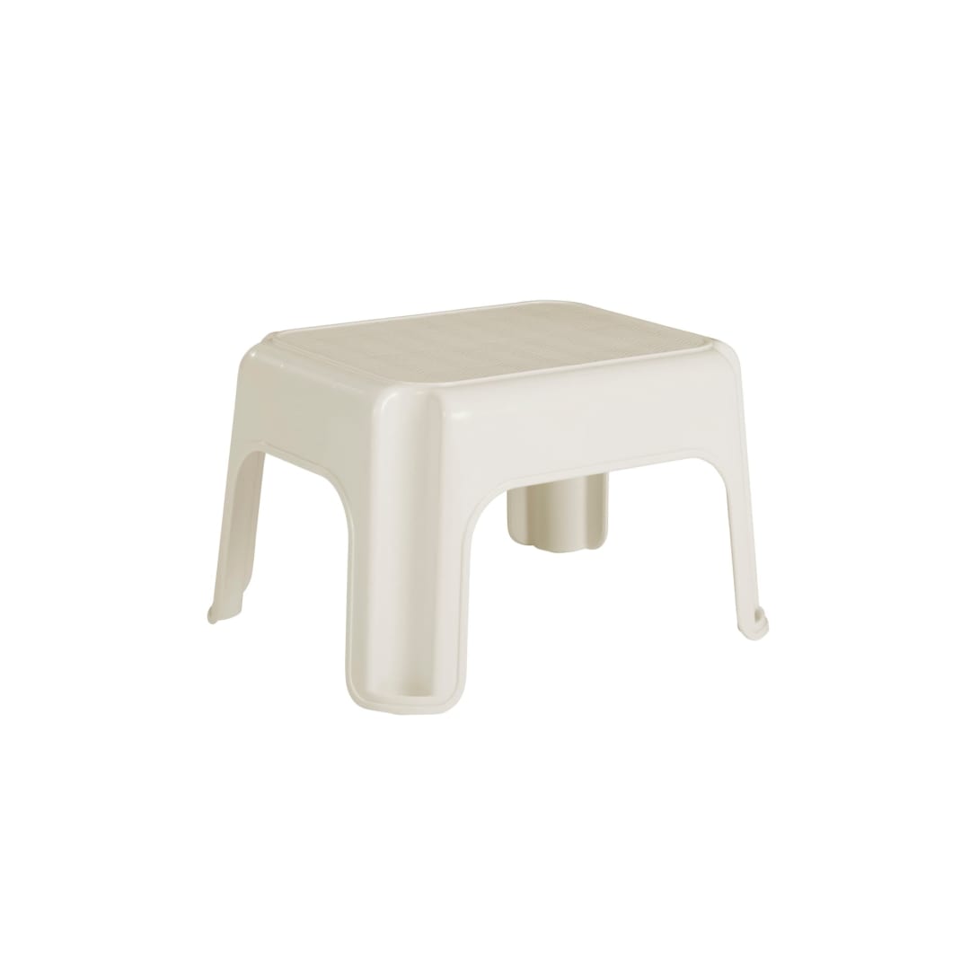 Rubbermaid Roughneck Step-Stool Bisque Lightweight Holds up to 300 pounds Ideal for Kitchen-Bath Skid-Resistant