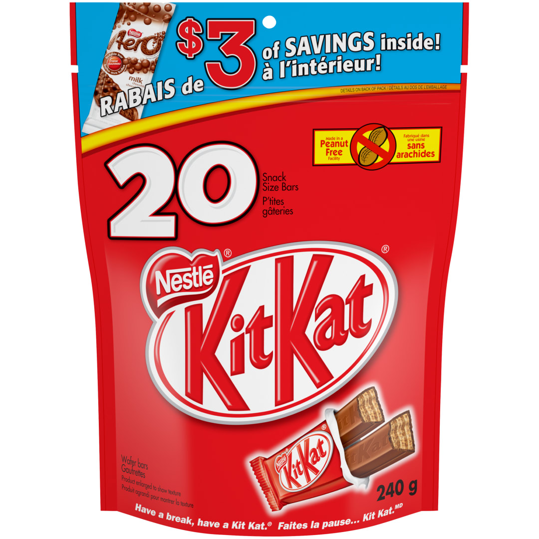 KIT KAT SnackSize 20Count 12x240g CA