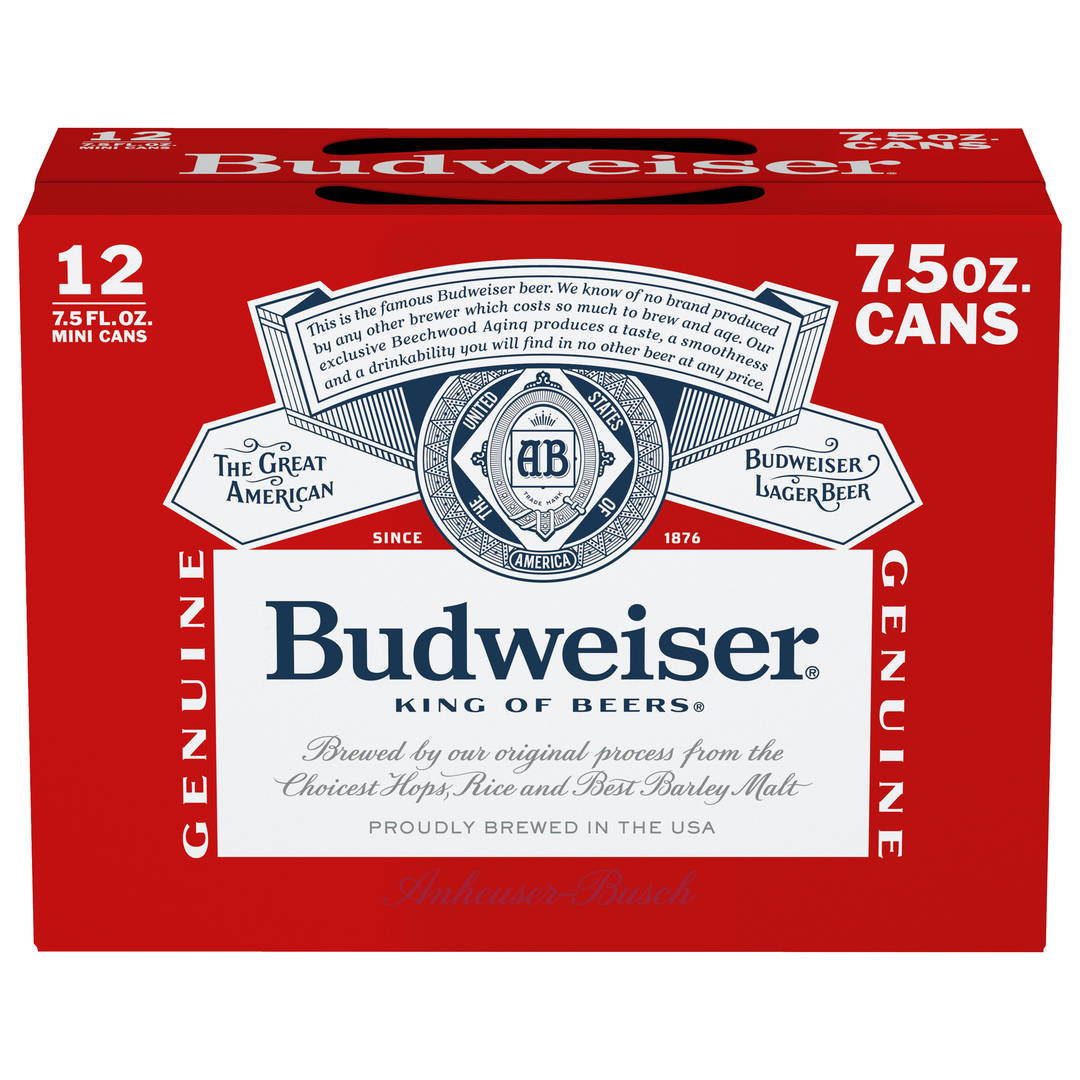 Budweiser 12x7.5 oz Can Sleek Pack CARRIER - Revised Callout