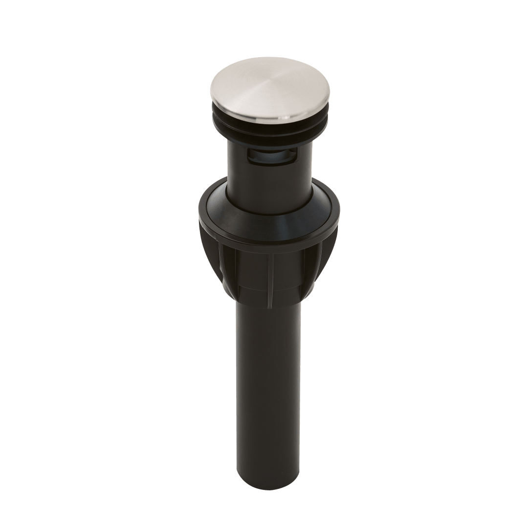Push and Seal Drain Assembly in Brushed Nickel