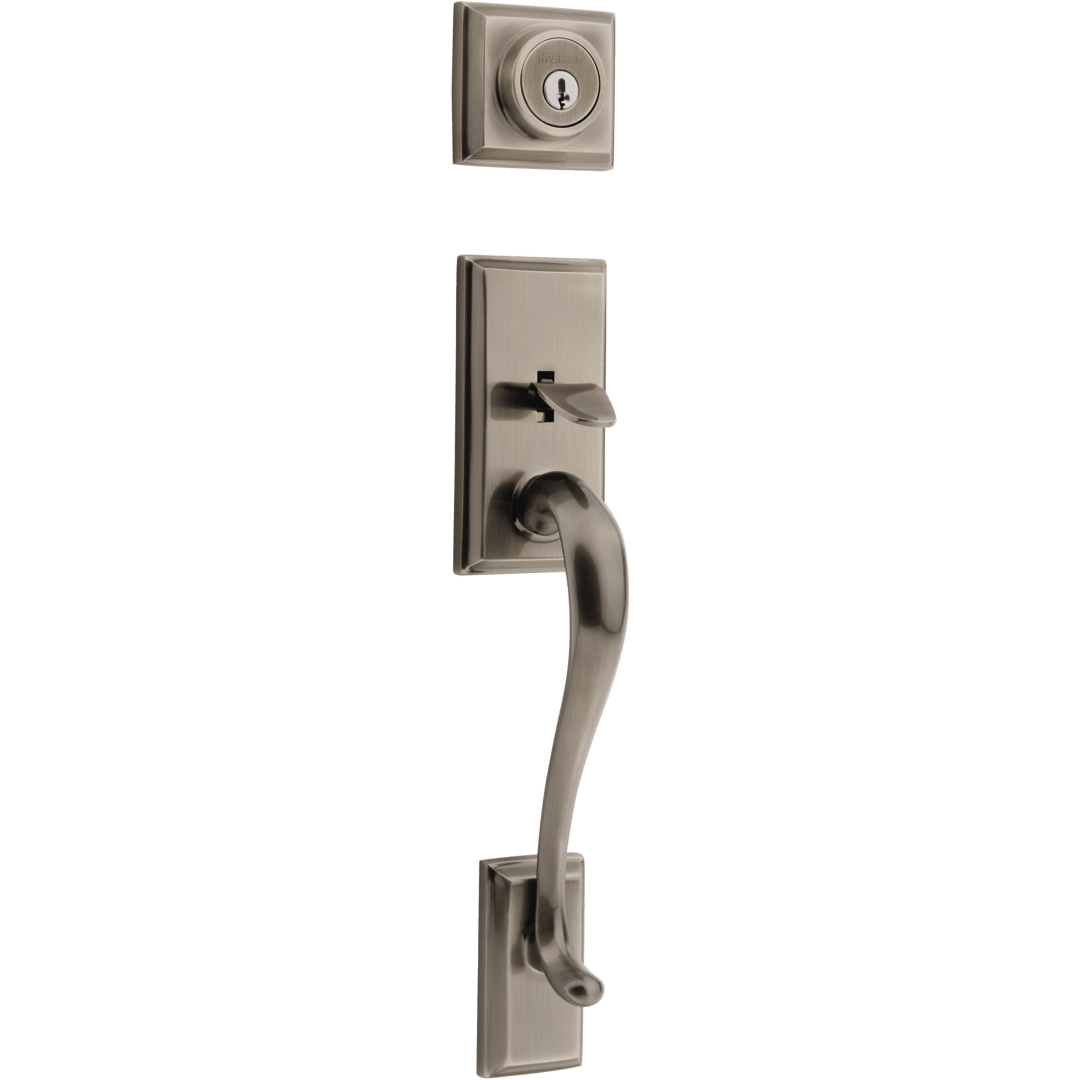 Hawthorne Double Cylinder Exterior Only Handleset in Antique Nickel