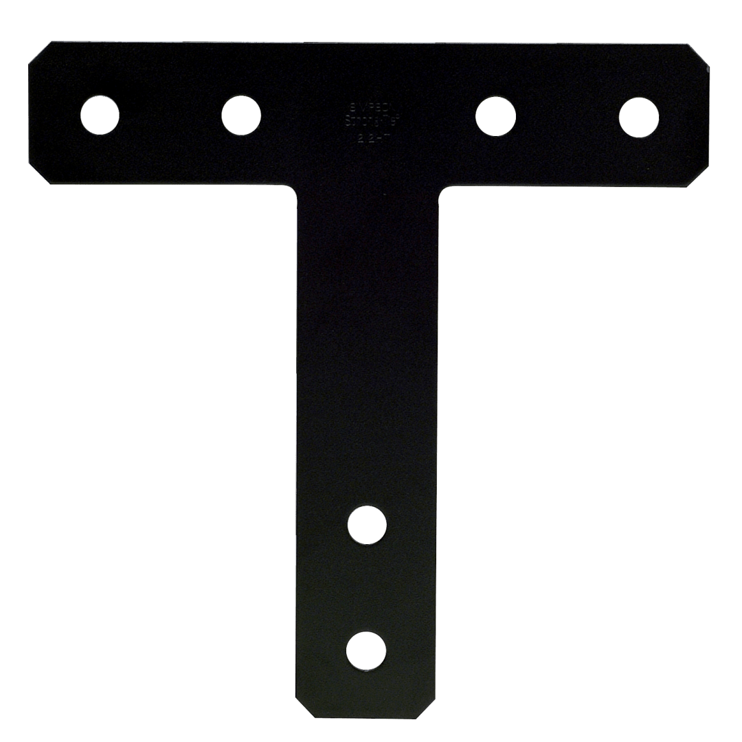 Simpson Strong-Tie 1212HTPC HTPC 12 in. x 12 in. 7-Gauge Black Powder-Coated Ornamental T Strap (Pack of 5)