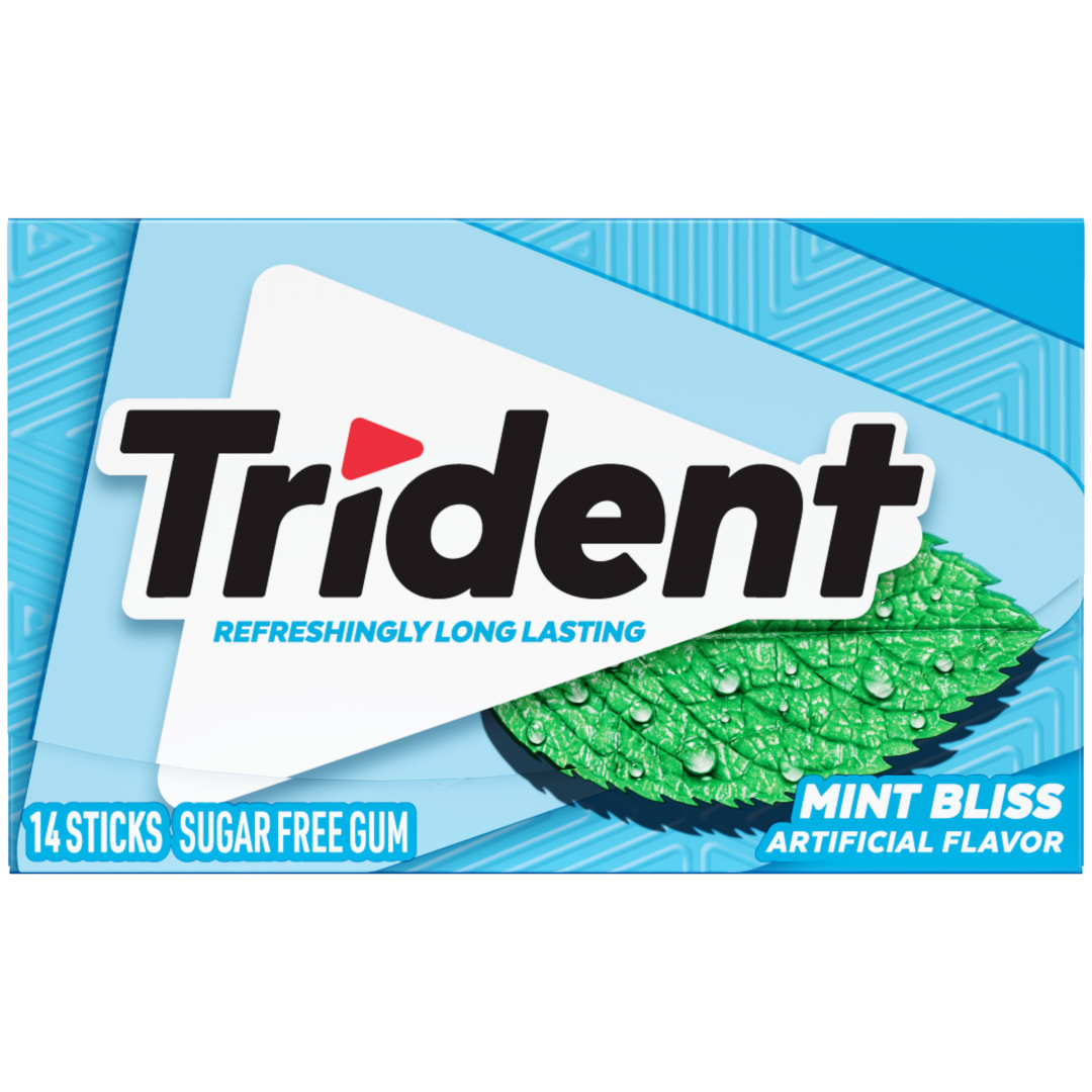 Trident Sugar Free Chewing Gum Mint Bliss 14 pc Single