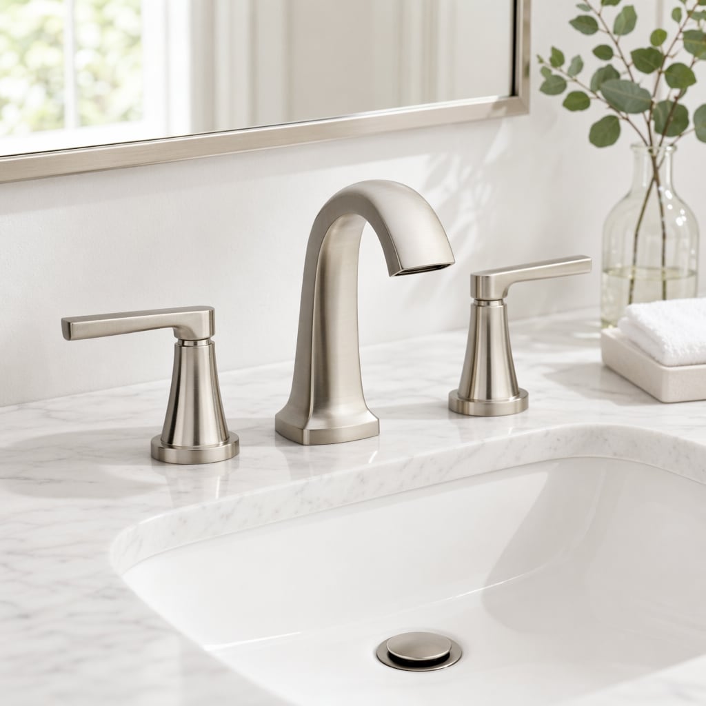 8 in. Widespread 2-Handle Bathroom Faucet in Brushed Nickel