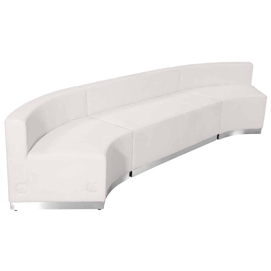 HERCULES Alon Series Melrose White LeatherSoft Reception Configuration, 3 Pieces
