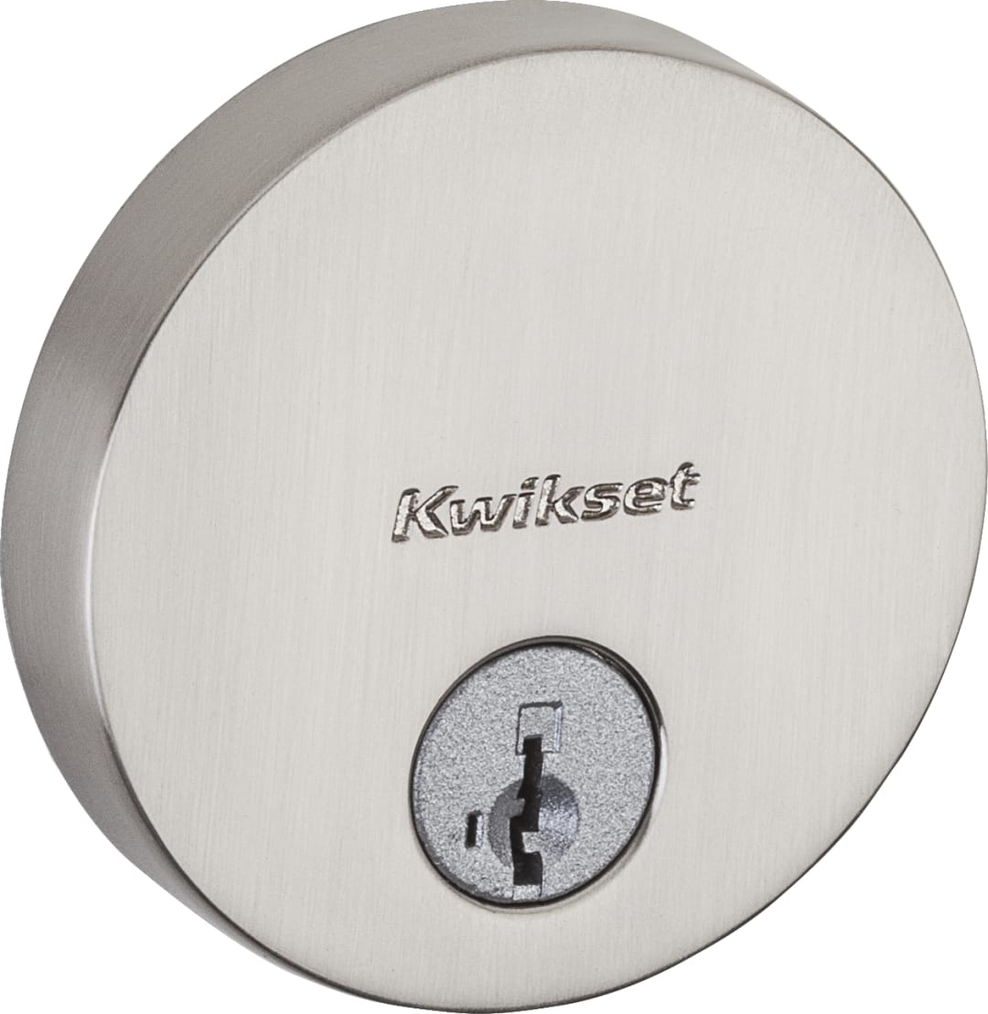 Uptown Single Cylinder Deadbolt in Satin Nickel featuring SmartKey Security